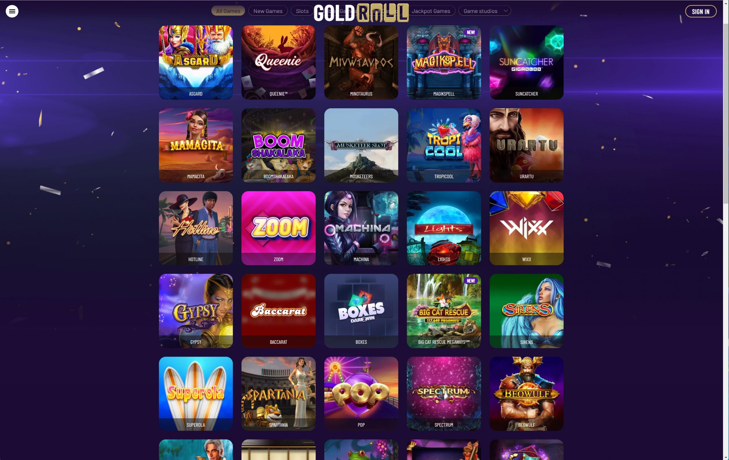 games goldroll casino