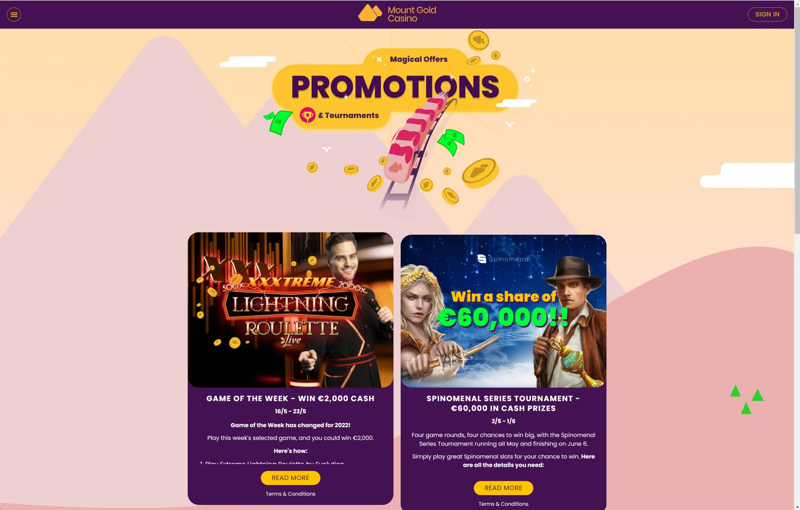 promotions mount gold casino