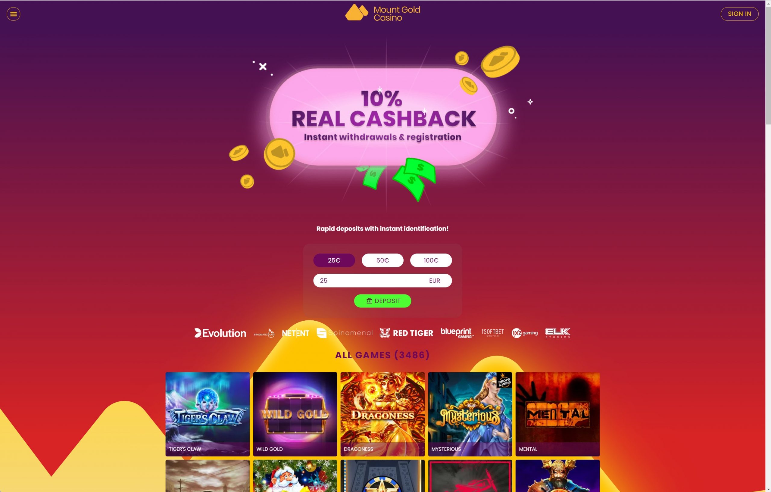 mount gold casino review